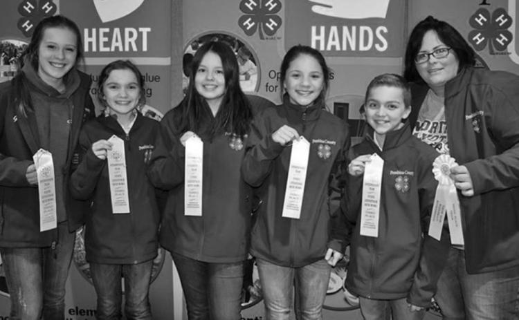 Pictured l to r: Gracee Thorlakson, Remington Larson, Ava Kemnitz, Colbie Furstenau, Wyatt Larson, Coach Tiffany Robinson Photo submitted by Kari Helgoe
