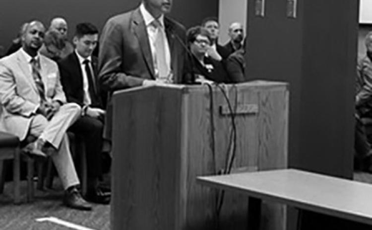 Gov. Kelly Armstrong testifies in support of Senate Bill 2308 on Thursday, Feb. 6, 2025, at the North Dakota Capitol in Bismarck. Photo courtesy of the ND Governor’s office