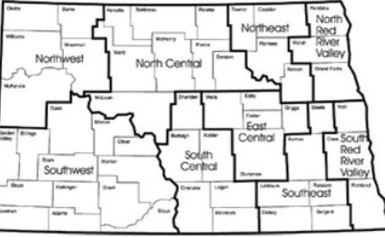 North Dakota crop budget regions. (NDSU graphic)