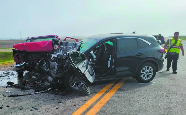 The scene at a serious auto collision that took place east of Grafton on August 29. Photo by Mike Alan Steinfeldt