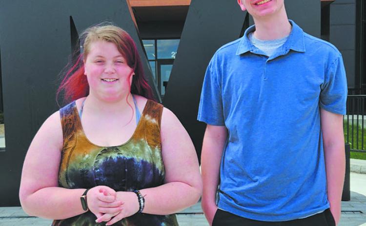 Representing Drayton Bomber Speech and Region 3, Stephanie Kissee (Humorous Interpretation) and Jonah Rarick (Impromptu Speaking) competed at the state tournament on Saturday in Mandan. Photo by Jamie Rarick