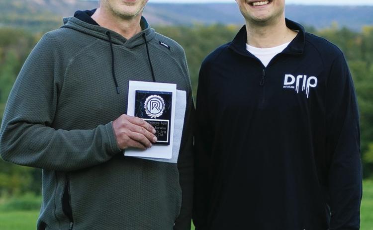 Best Indoor Recreation went to the Pembina County Area Sportsman’s Club. Pictured are Tom Beard and Brad Bowman. Photo by Larry Stokke