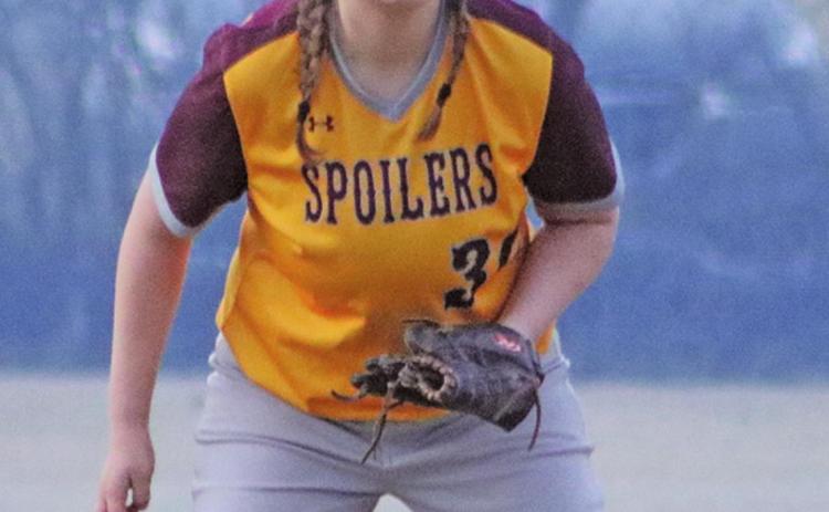 Ally Van Camp in the outfield. Photo submitted by Kerri Stegman Stats provided by Wayne Stegman