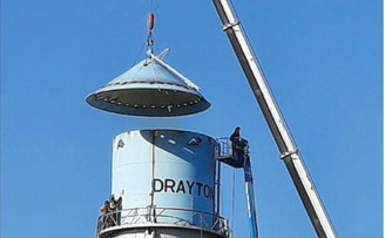 Drayton water tower taken down