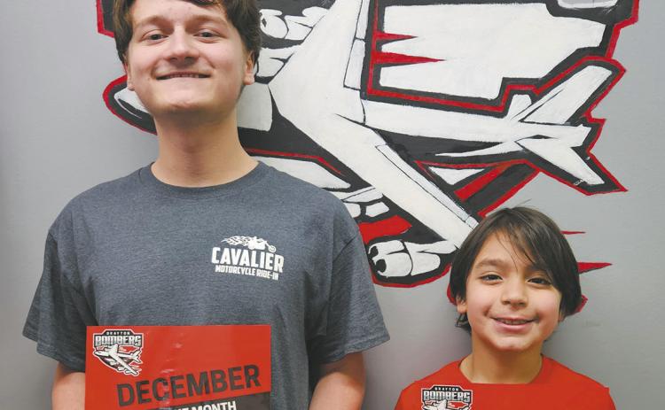 Zach Swanson and Eli Alanis, December Students of the Month. Photo by Jamie Rarick