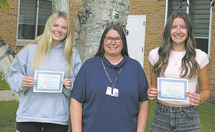 Jacy Fraser (left) is pictured with Becky Coffield, PCMH Foundation Director (center) and Jaelyn Johnson (right). Submitted photo