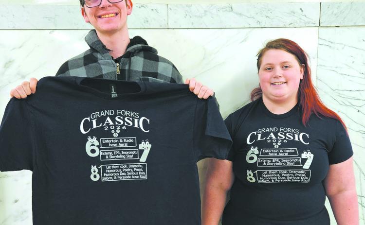 Jonah Rarick and Stephanie Kissee place in the Grand Forks Speech meet. Photo by Jamie Rarick