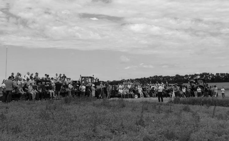 Farmers, crop advisers and others attend NDSU's North Central Research Extension Center Field Day. NDSU photo