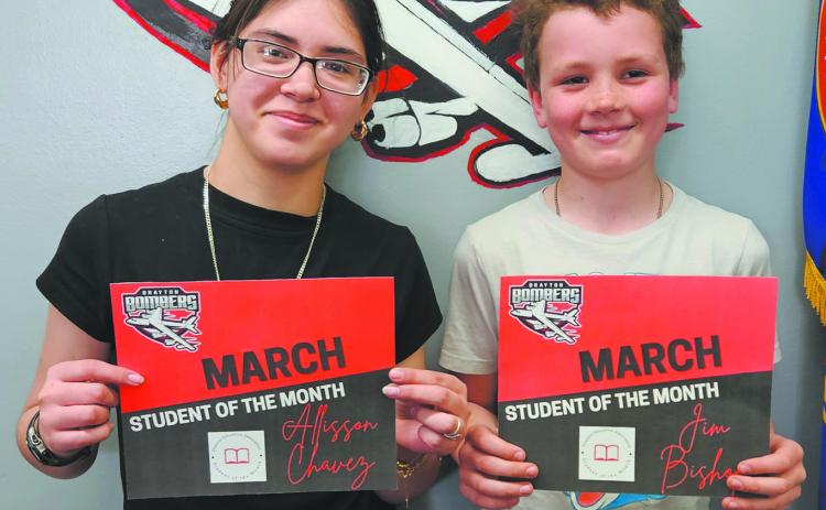Allisson Chavez and Jim Bishop, DPS march students of the month. Submitted photo