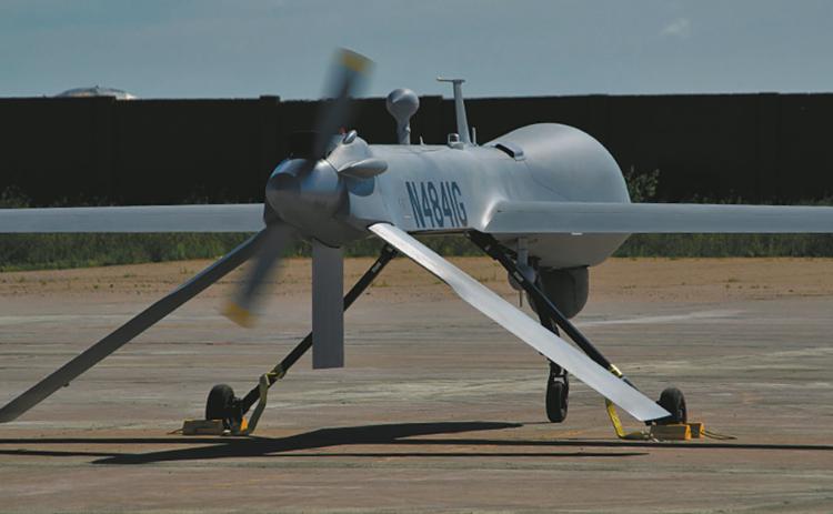 The General Atomics Predator has a top speed of 135 mph. UND photo