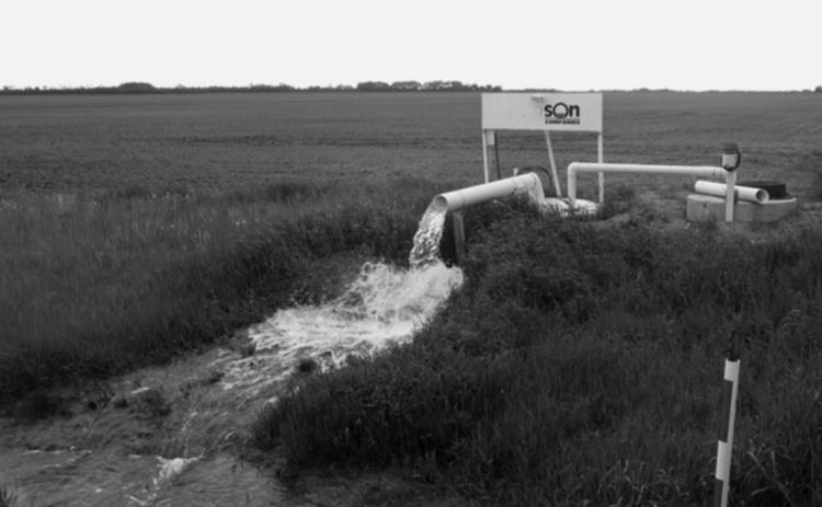 A subsurface tile system removes excess water from an agricultural field. NDSU photo