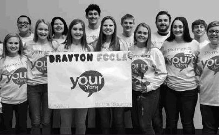 Pictured L to R Backrow: Aunna LaRocque, Aaliyah Lorenzen, Acaydia Hiltner-Dupree, Christian Larson, Cayden Quibell, Austin Hermanson, Sam Johnson. Frontrow: Claire Thompson, Easton Larson, Kiara Aasand, Kasey Stegman (Chapter President), Aliyah Bartels (Chapter Vice President), Madison Hermanson, Emma Barta. Photo submitted by Sarah Hillier Drayton Public School