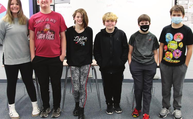 Pictured above are the participants in the Drayton Spelling Bee from the left; Alyvia Quibell, Grant Uggerud, Stephanie Kissee, Kourtland Smith, Loki Sylskar, Max Foss-Pokrzywinski. Photo submitted by Drayton Public School